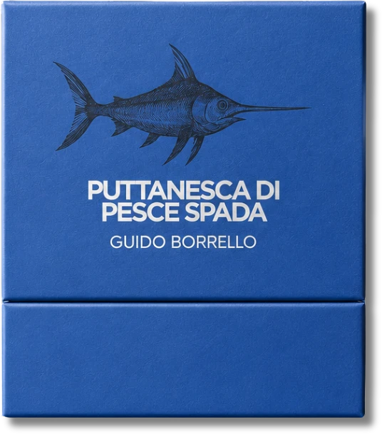 Estuche de puttanesca de pez espada del chef Guido Borrello